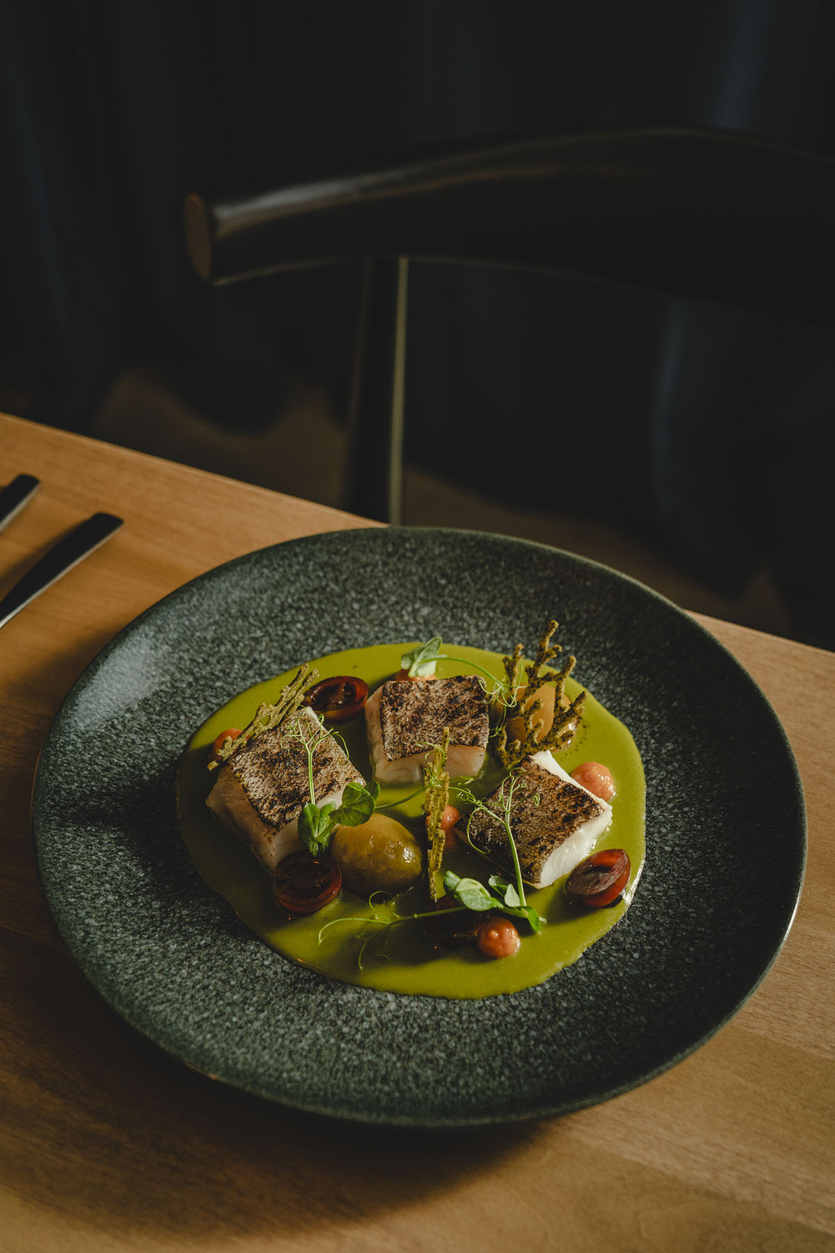 Decoracion moderna y elegante en restaurante Loa Santa Catalina. Foto Grimalt de Blanch